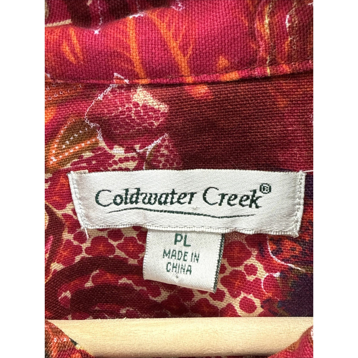 Coldwater Creek Women's Petite PL Red Paisley Zip Jacket Pockets Short LS