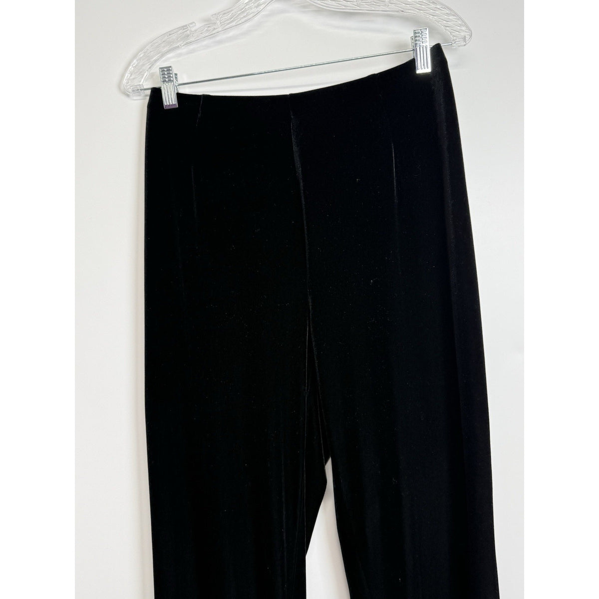 Worthington Pants Large Tall Black Wide Leg High Rise Velvet Stretch Pull On