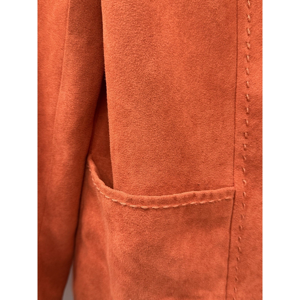 Studio Works Womens Blazer Jacket Size 12 Burnt Orange Faux Suede Career Western