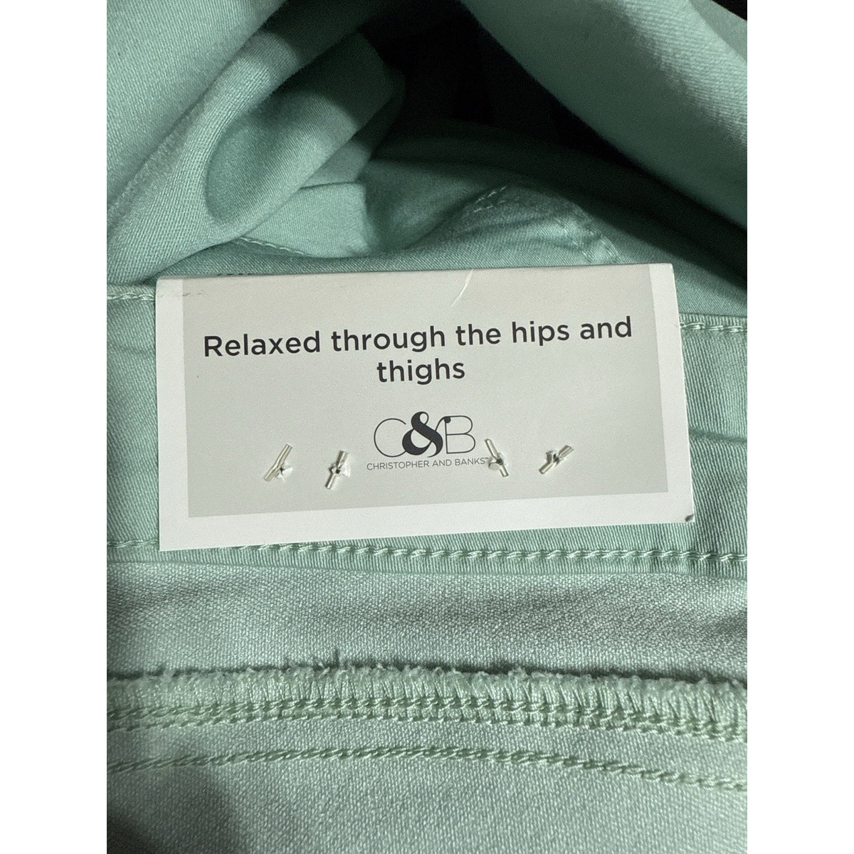 CJ Banks Women’s 24W Aqua Ankle Pants High Rise Relaxed Fit Cotton Stretch NWOT