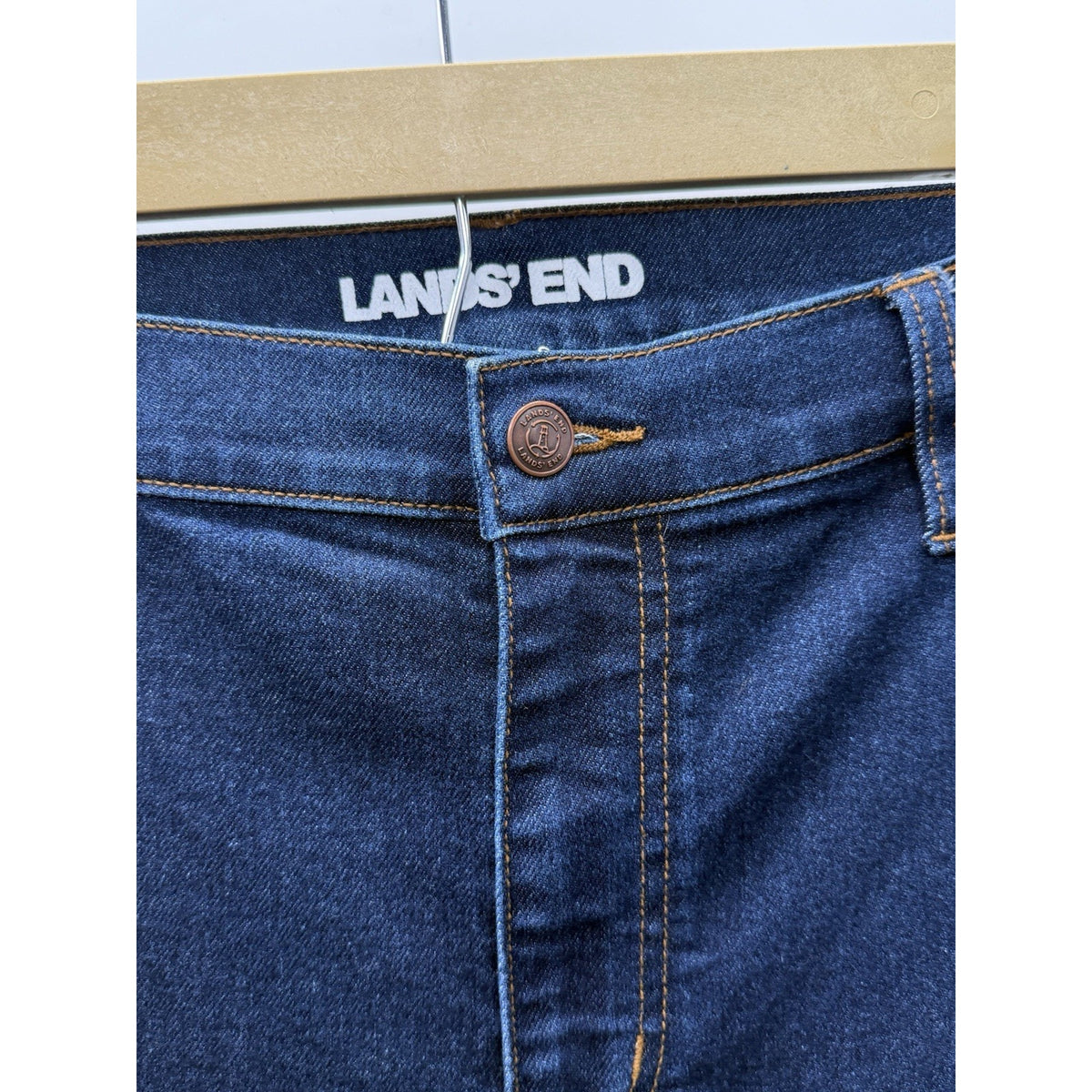Lands’ End Womens Size 18 Jeans Dark Wash Stretch Denim Classic Fit 5 Pockets