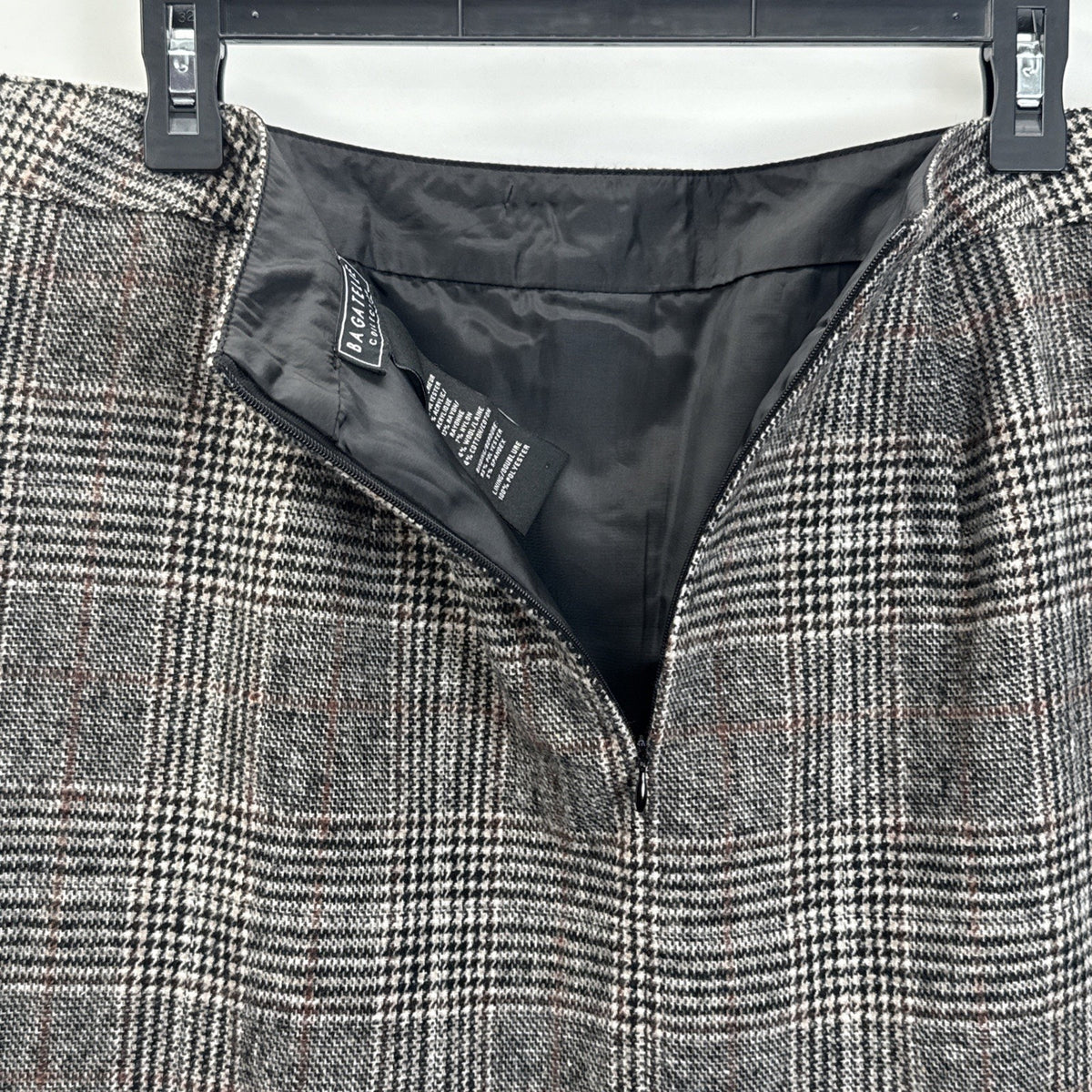 Bagatelle Collection Plaid Mini Skirt L Dark Academia Preppy Tweed Old Money
