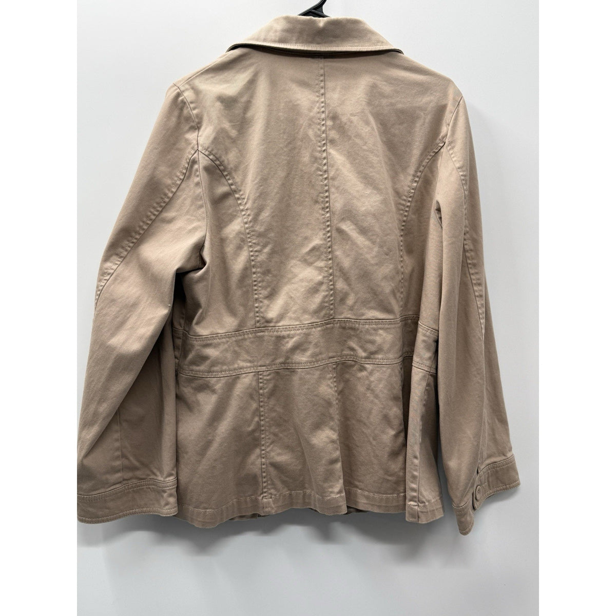 Venezia Womens Jacket Size 14 Khaki Tan Stretch Cotton Utility Career 3 Button