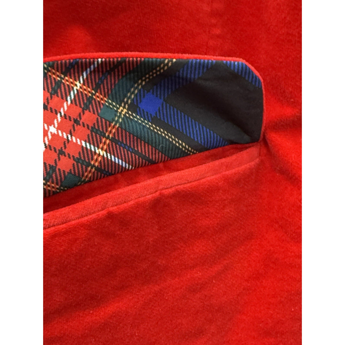 Charter Club Red Blazer Jacket Womens 12 Plaid Lined Preppy Holiday Career