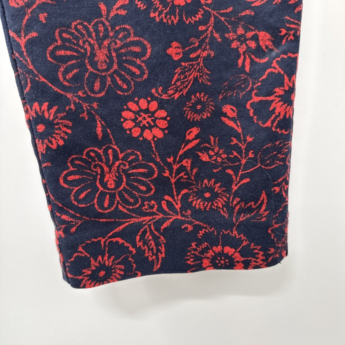 LOFT Ann Taylor Marisa Riviera Pants 12 Red Floral Damask Slim Ankle Crop