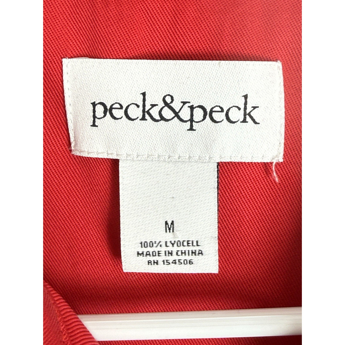 Peck & Peck Red Zip Front Utility Jacket Size Medium Women’s Great Condition