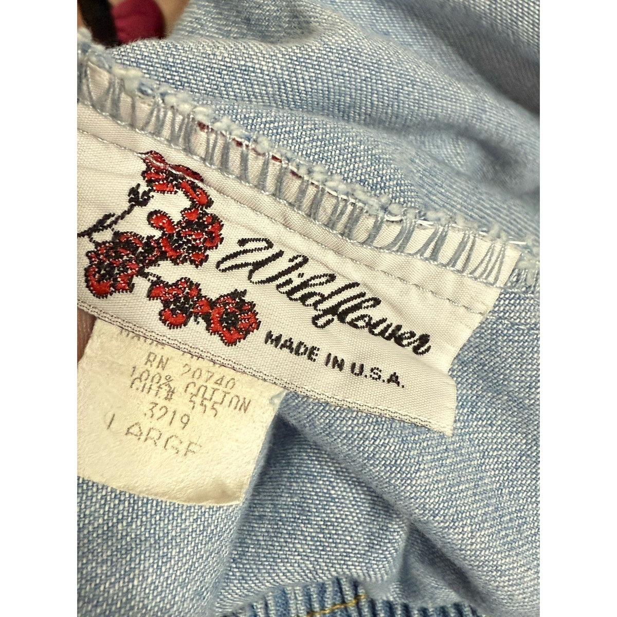 Wildflowers USA Pull On Denim Pants Large Cotton Cropped Tapered Cuffed Blue