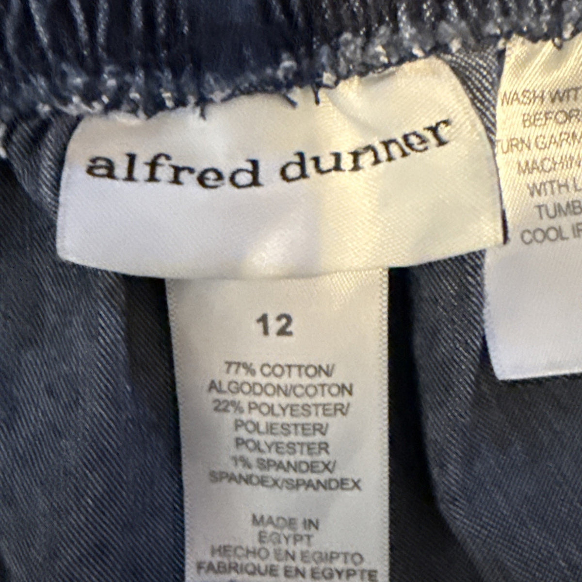 Alfred Dunner Denim Capri Pants Womens 12 Blue Pockets Pull On GUC