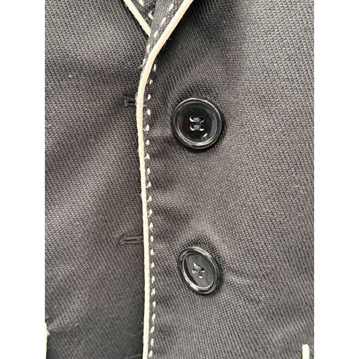 Ann Taylor Petites 10P Black Blazer White Contrast Trim Career Jacket 3 Button