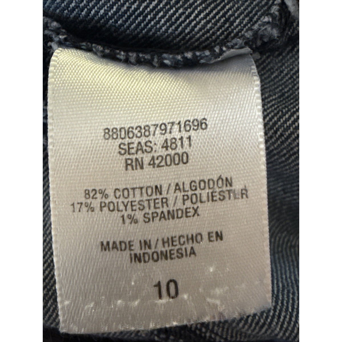 Basic Editions Womens Denim Pull On Capri Pants Sz10 Blue High Waist Relaxed Fit