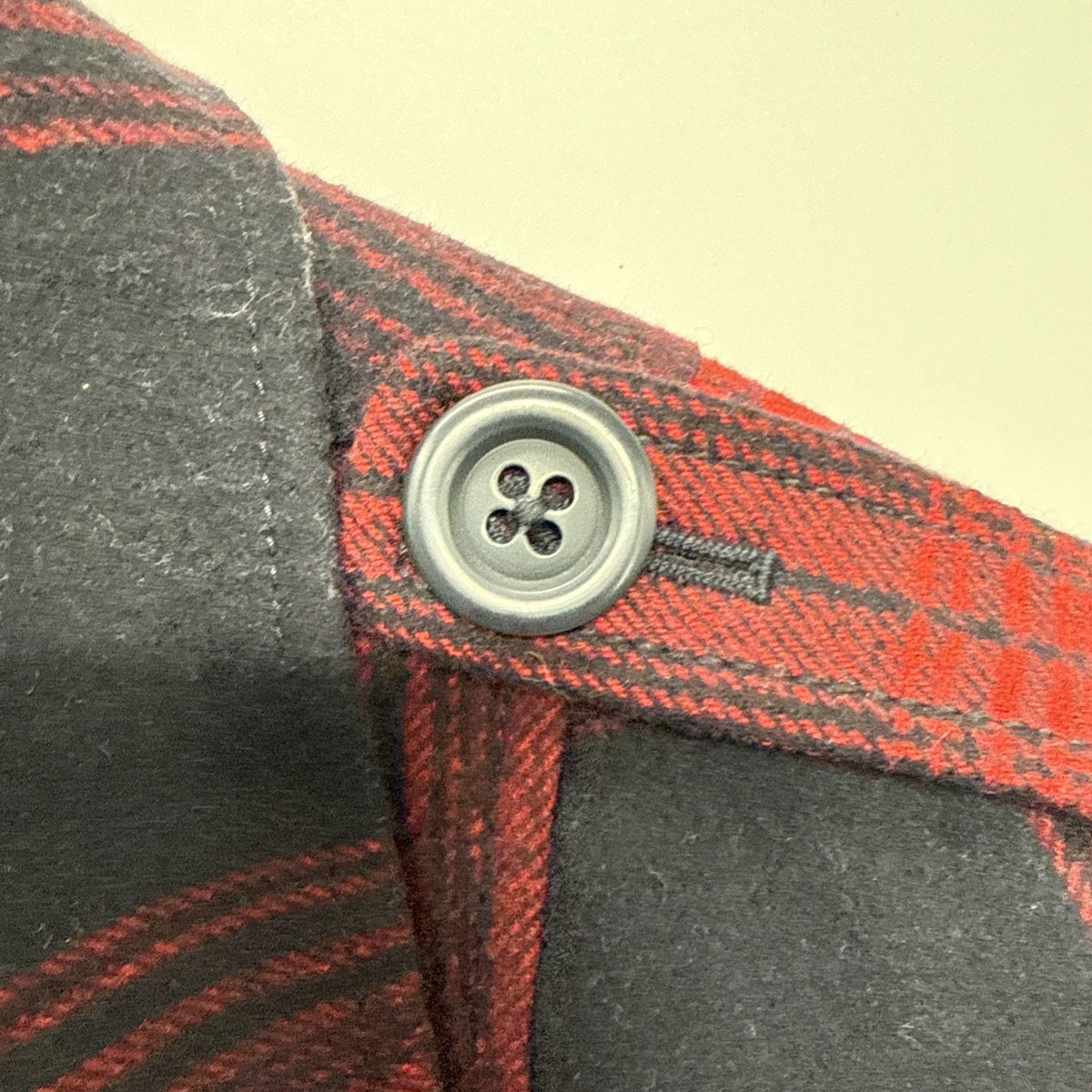 Old Navy Recycled Wool Blend Red Plaid Double Breasted Jacket Pea Coat Sz L
