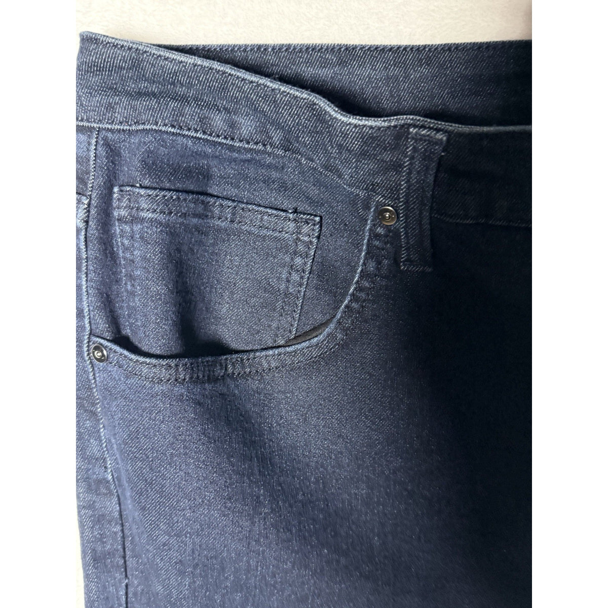 Terra & Sky Straight Jeans Women 26W Petite Dark Wash Stretch Denim Plus Size