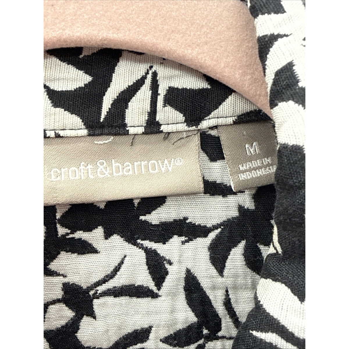Croft & Barrow Jacket Women’s Size Medium Black & White 3 Button Blazer Floral