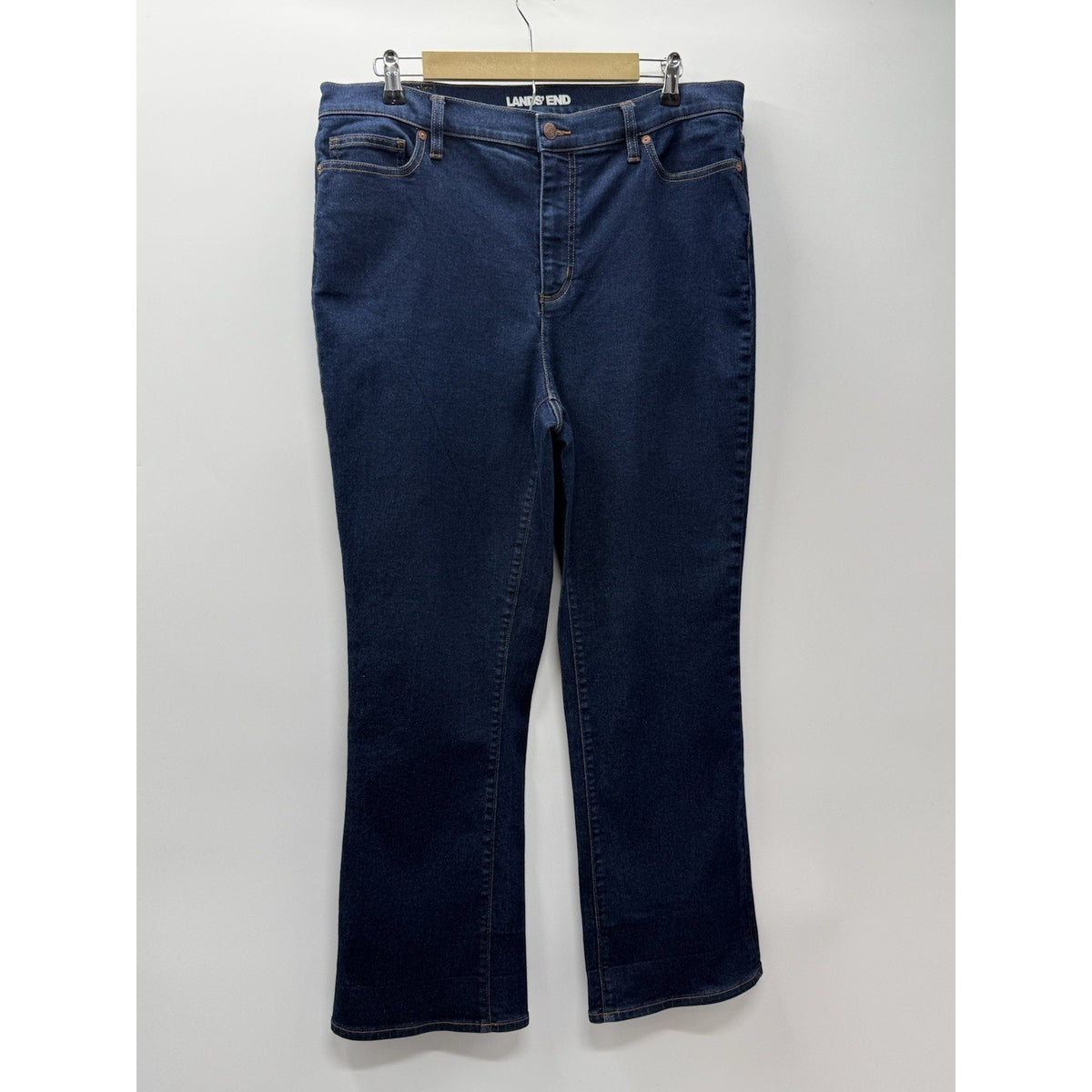 Lands’ End Womens Size 18 Jeans Dark Wash Stretch Denim Classic Fit 5 Pockets