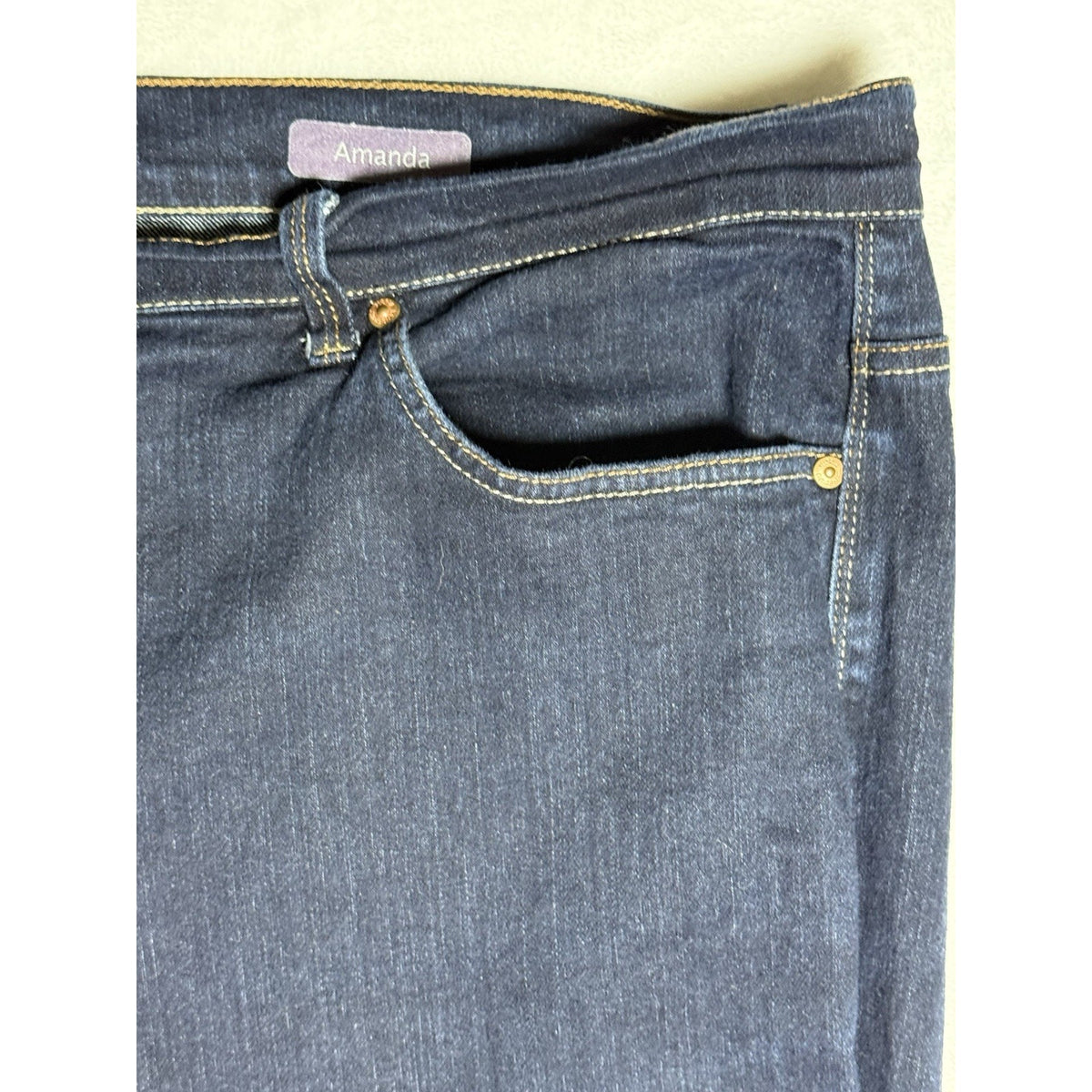 Gloria Vanderbilt Amanda Jeans Womens 22W Average Dark Wash Straight Leg Stretch