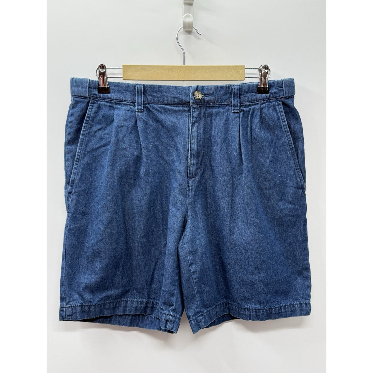 Croft & Barrow Men’s Shorts Size 32 Blue 100% Cotton Comfort Waist Classic Chino