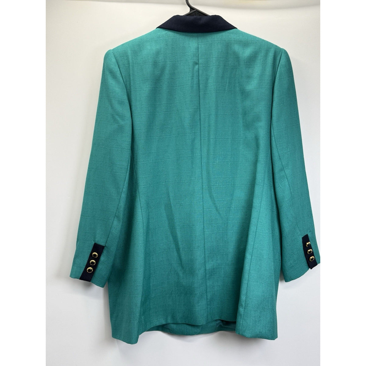 Vintage Worthington Teal Blazer Jacket 18W Gold Button Career Preppy Office 90s