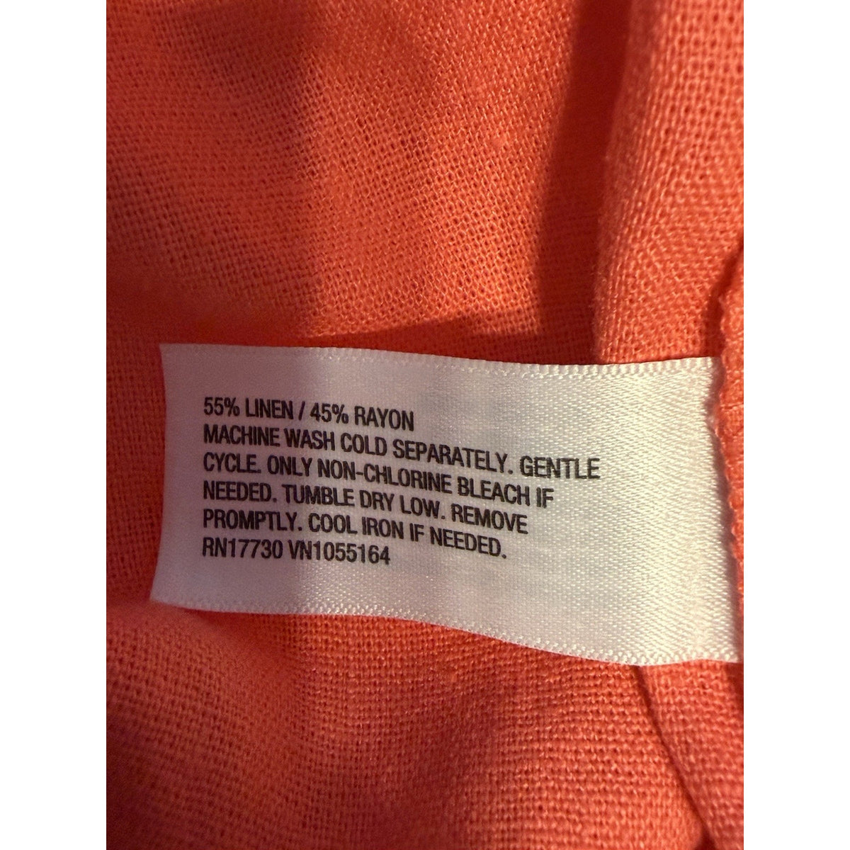 A New Day Linen Blend Shorts Womens 1X Coral Pink Pull On Elastic Waist Casual