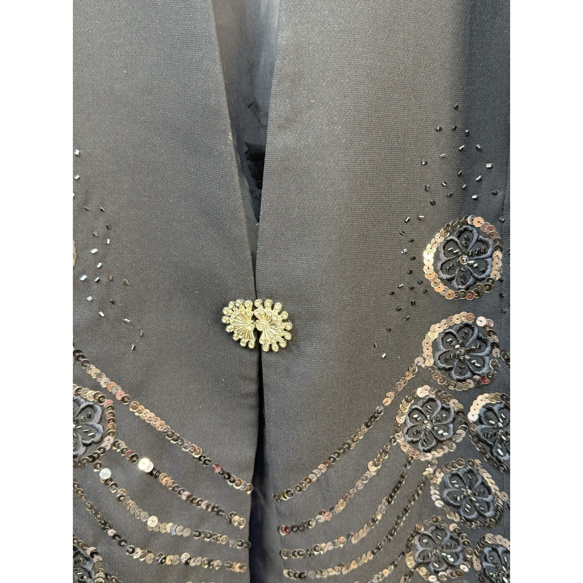 Maxie Klein Collections Beaded Sequin Jacket 24W Black Evening Party Formal Top