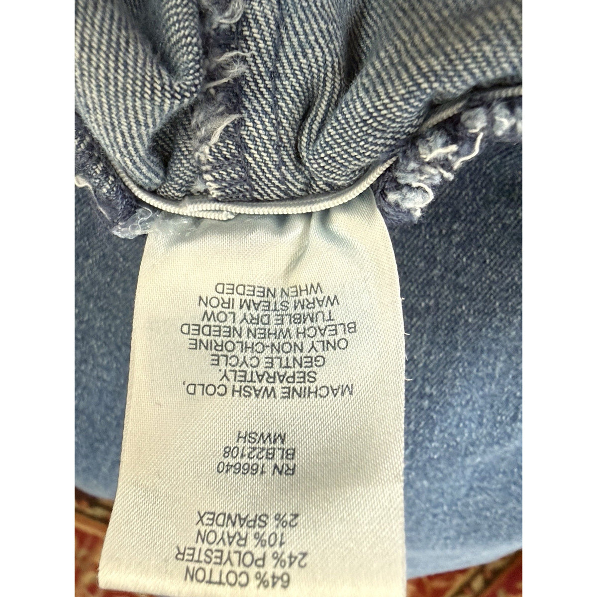 Blair Womens 14 Denim Bermuda Shorts Pull On Stretch Elastic Waist Blue Pockets