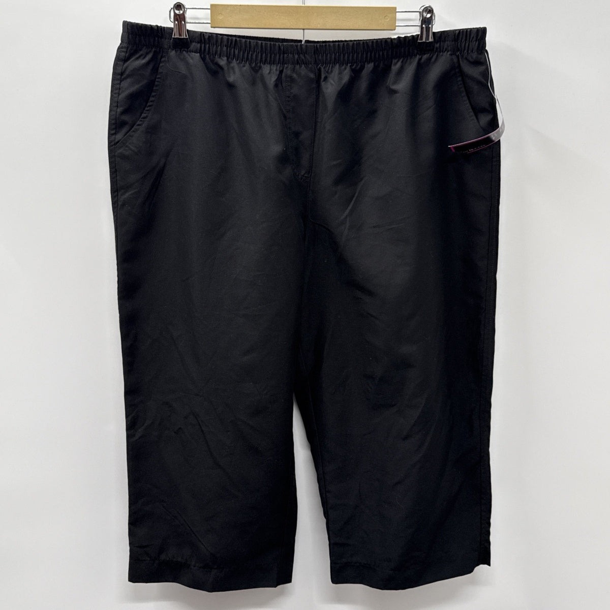 Kim Rogers Women Size 16 Black Pull On Capri Pants Lightweight Elastic Waist NWT