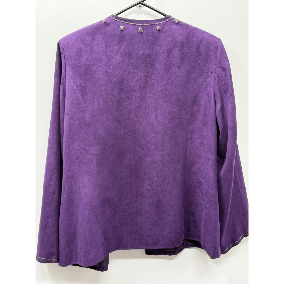 Dress-barn Jacket Woman’s Plus Size 14/16 Purple Embellished Open Front Blazer