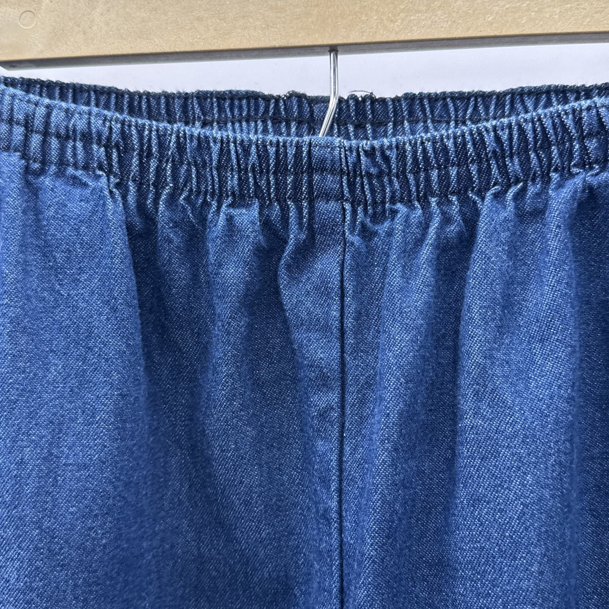 Chic Pull On Mom Jeans - Womens 12 Blue High Rise Stretch Medium Wash
