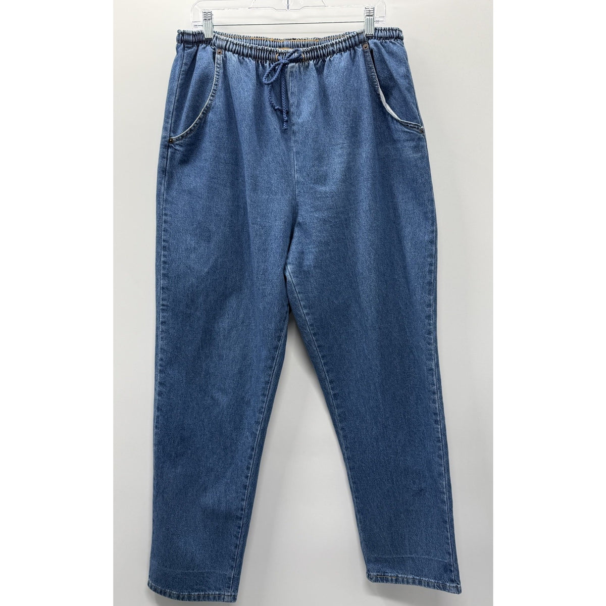 Bobbie Brooks Pull On Denim Jeans Womens 16W Elastic Waist Relaxed Comfort