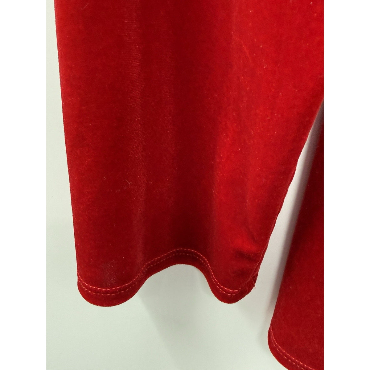 Prelude Red Velour Cowl Neck Top Womens M Long Sleeve Stretch Holiday Velvet