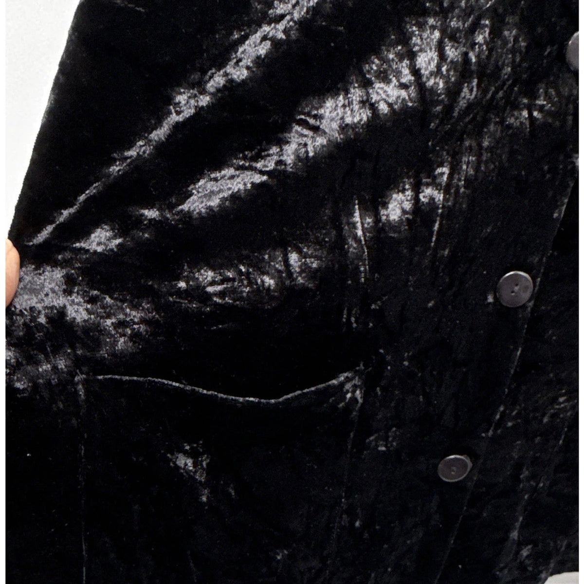VTG Carole Little Black Button-Front Jacket Pockets Mid-Length 1X-2X?
