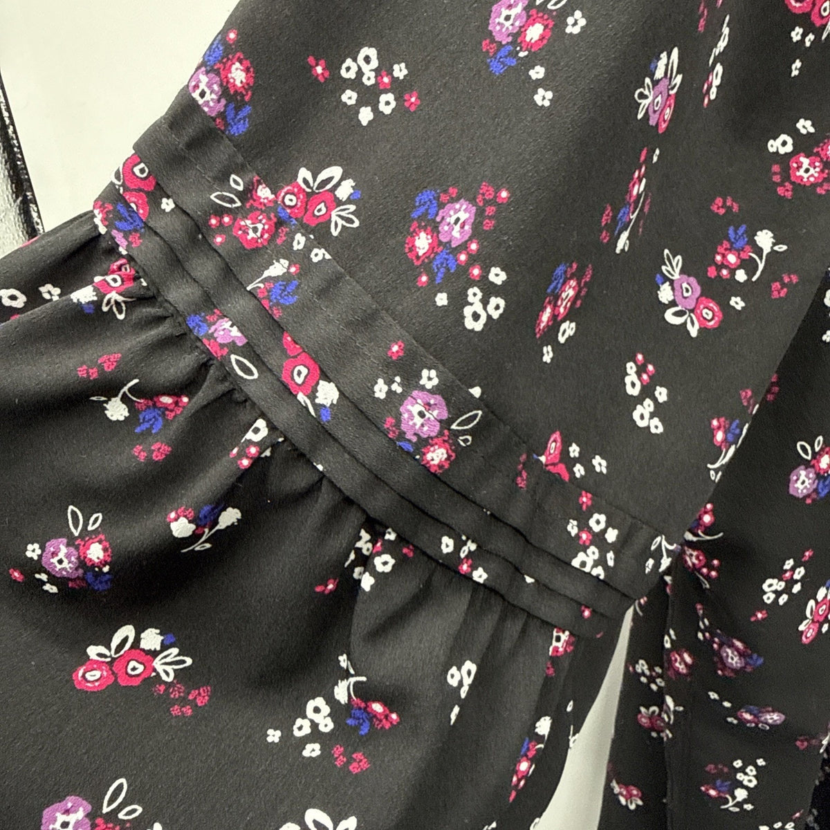 LANE BRYANT Blouse Plus Size 26 Black Floral Fairy Boho Y2K Romantic Whimsy