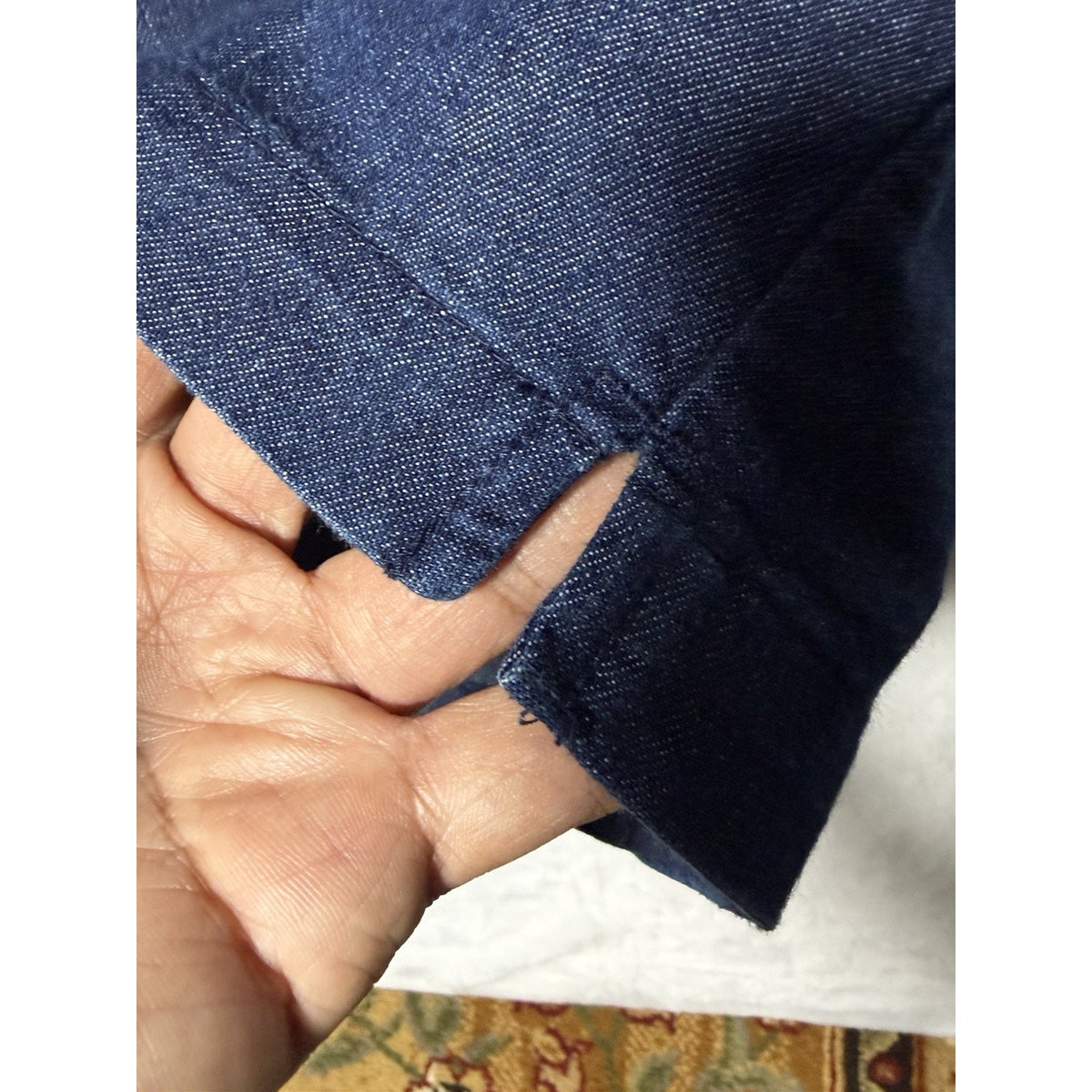 White Stag Womens L 12-14 Pull On Denim Capris Lightweight Elastic Waist Blue