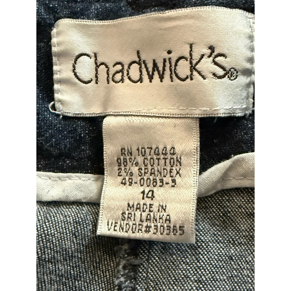 Chadwicks Denim Capri Pants Women’s Size 14 Blue Mid Rise Casual Classic