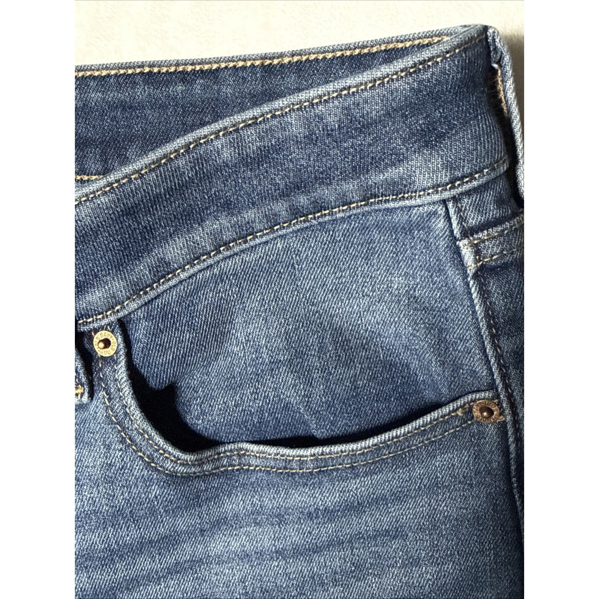 Old Navy Blue Denim Jeans Women OG Straight High Rise Pants Size 18 5 Pockets