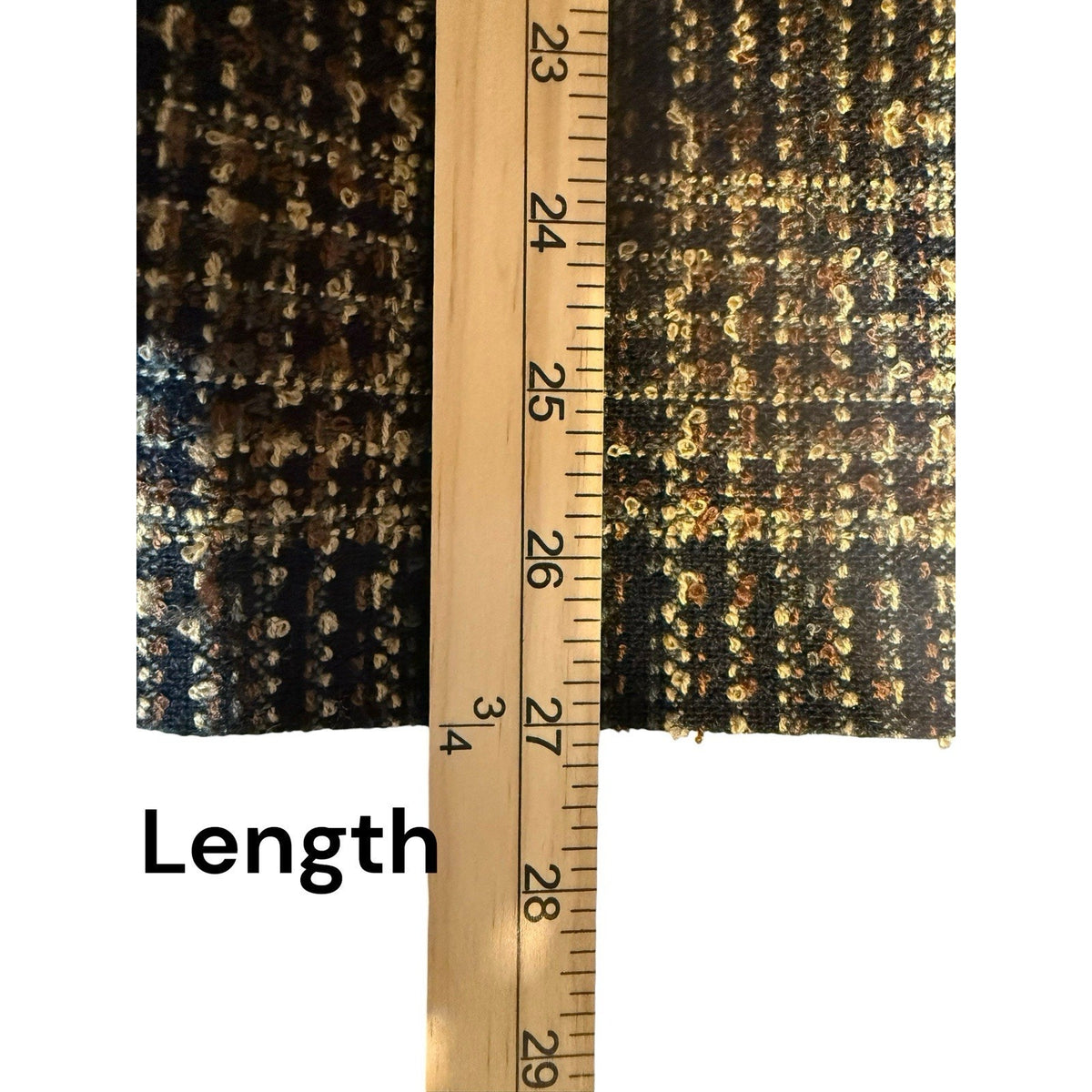 Sag Harbor Woman Plaid Button Front Jacket Brown Black Tweed Look (See Meas)
