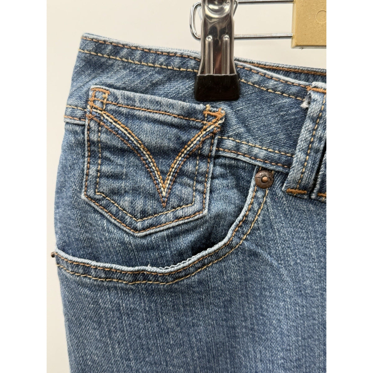 Venezia Jeans Capri Cropped Denim Pants Size 3 Blue Stretch Cuffed Stretch