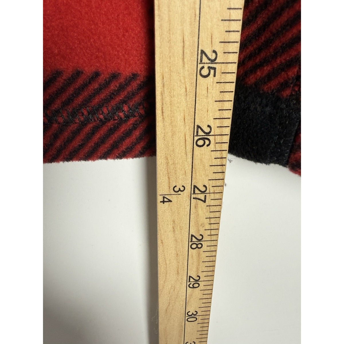Lands End Women's L Buffalo Plaid Fleece 1/4 Zip Pullover Red Black NWT Flawed