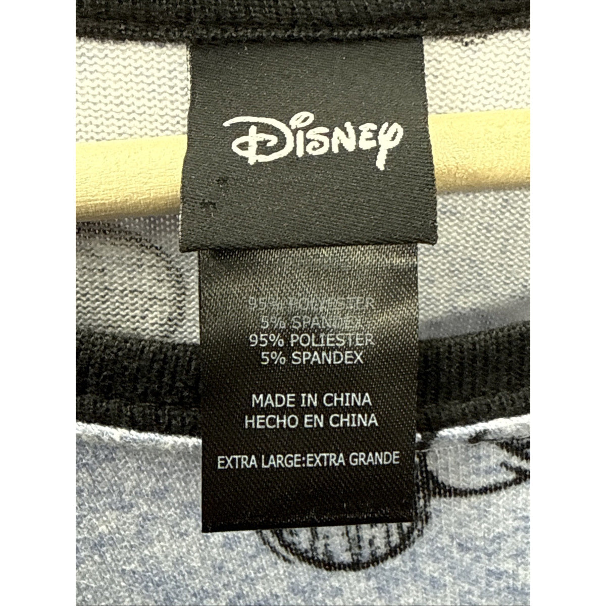 Disney Mickey Mouse Top Women XL Blue Sketch Print Long Sleeve Loungewear