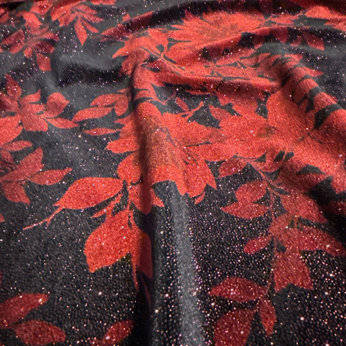 Floral Velvet Top Black Red Sparkly XL Dark Romantic Whimsigoth Fairy Grunge