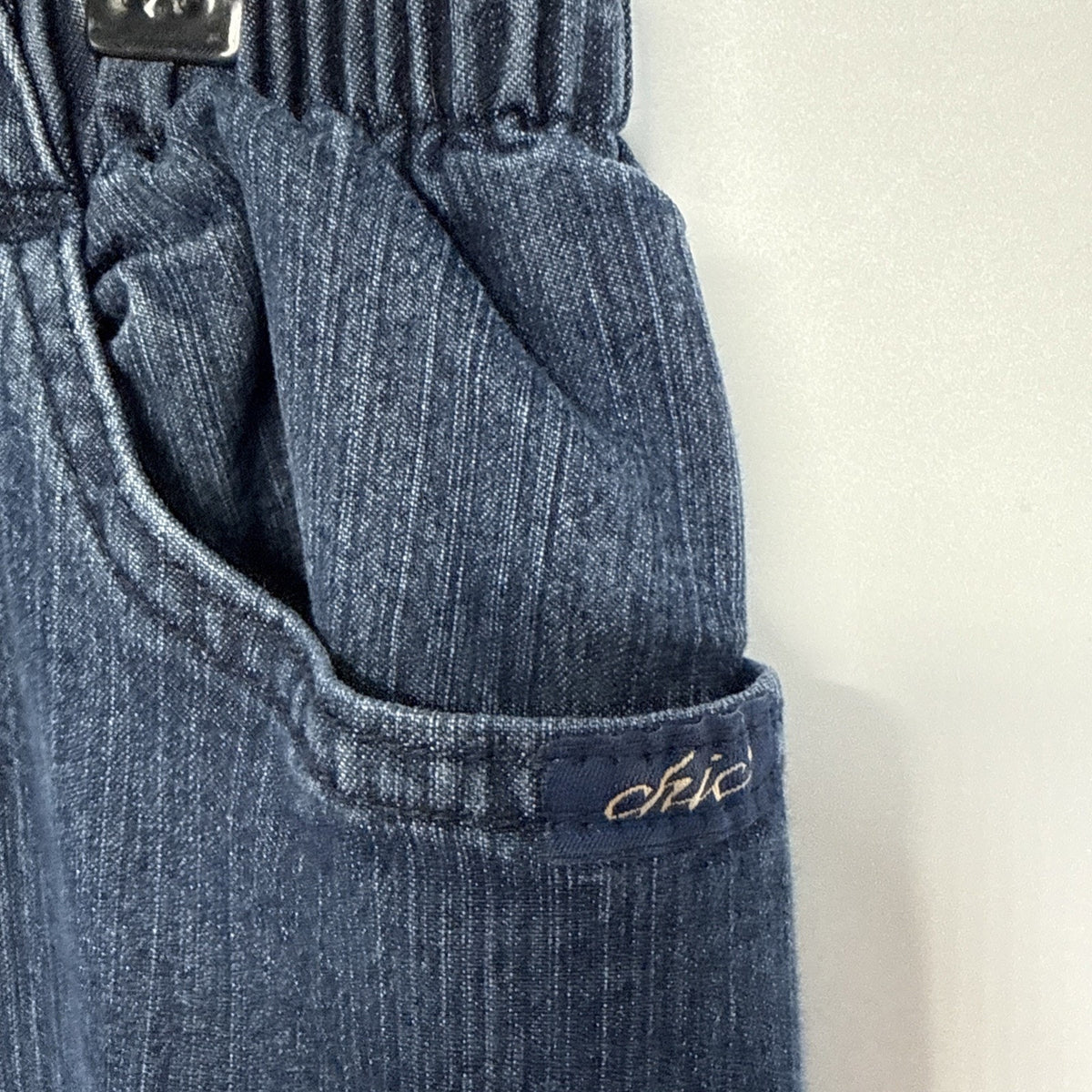 Vintage Chic Jeans Womens Plus 18W Petite Blue Pull On Elastic Waist Pockets