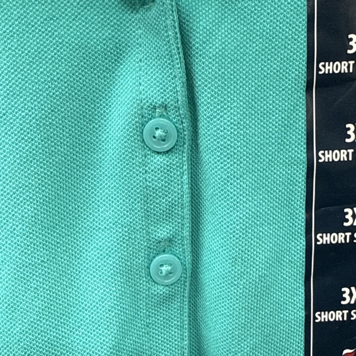St Johns Bay Women's Classic Fit Blue Polo - Plus Size 3X Short Sleeve NWT