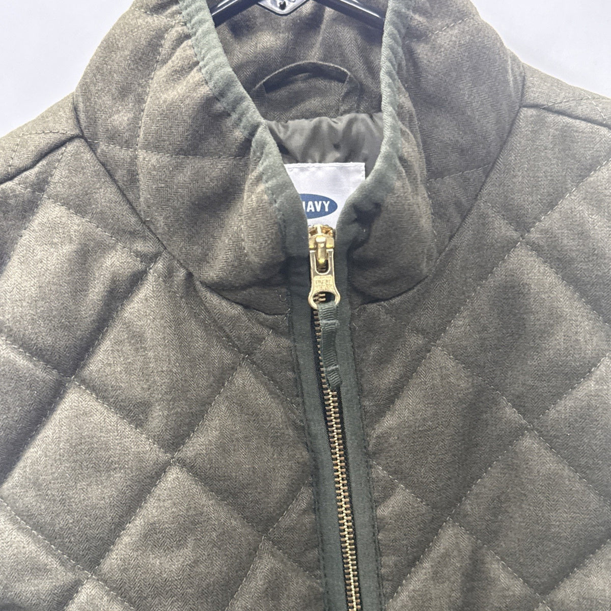 Old Navy Olive Green Quilted Full Zip Puffer Vest Women’s Size X-Small