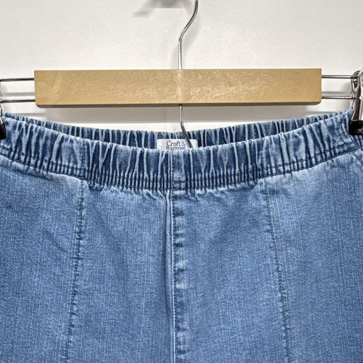 Croft & Barrow Women Pull On Stretch Denim Jeans Elastic Waist Pockets Blue 20W