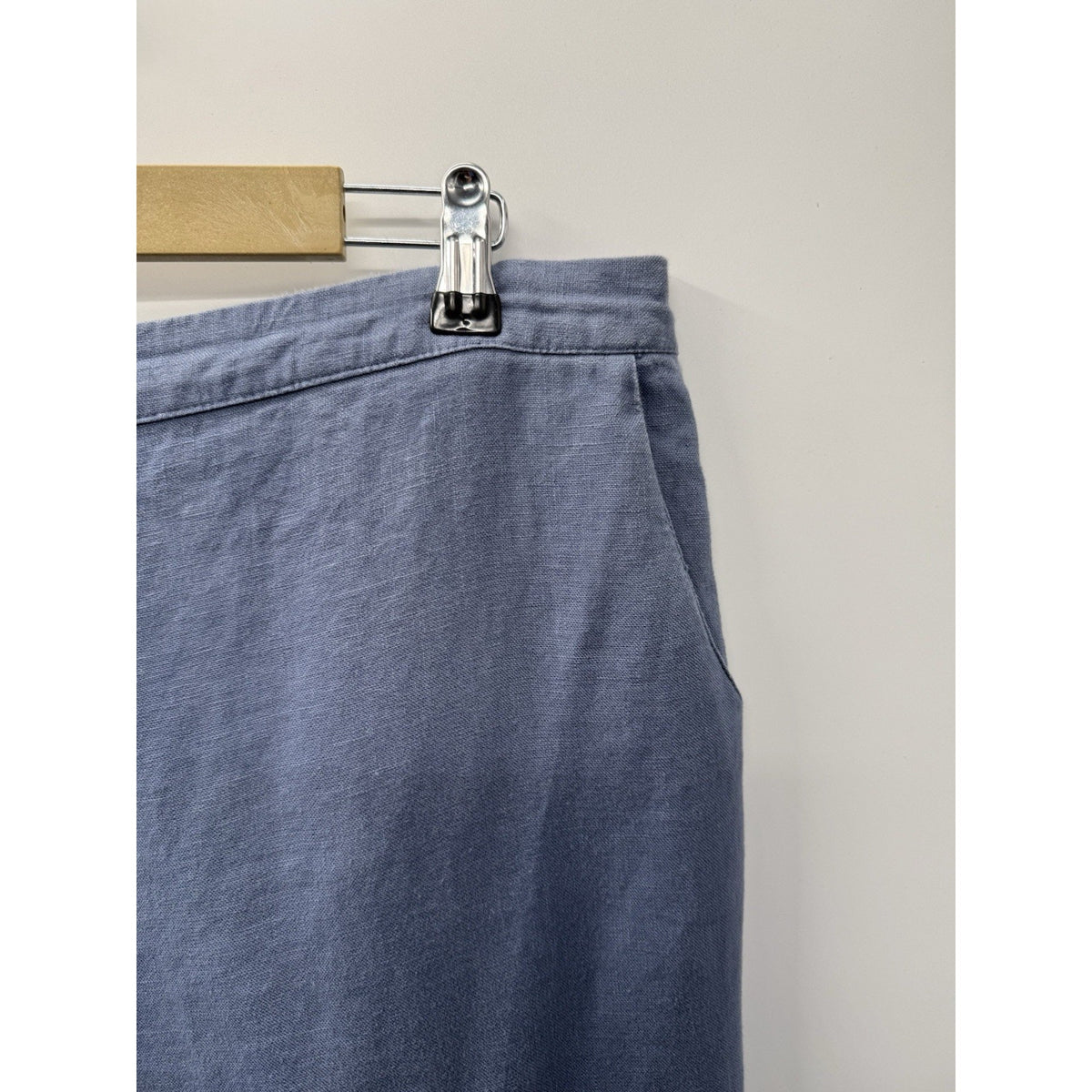 Peck & Peck Blue 100% Linen Straight Leg Pants Womens Lagenlook Coastal Size XL