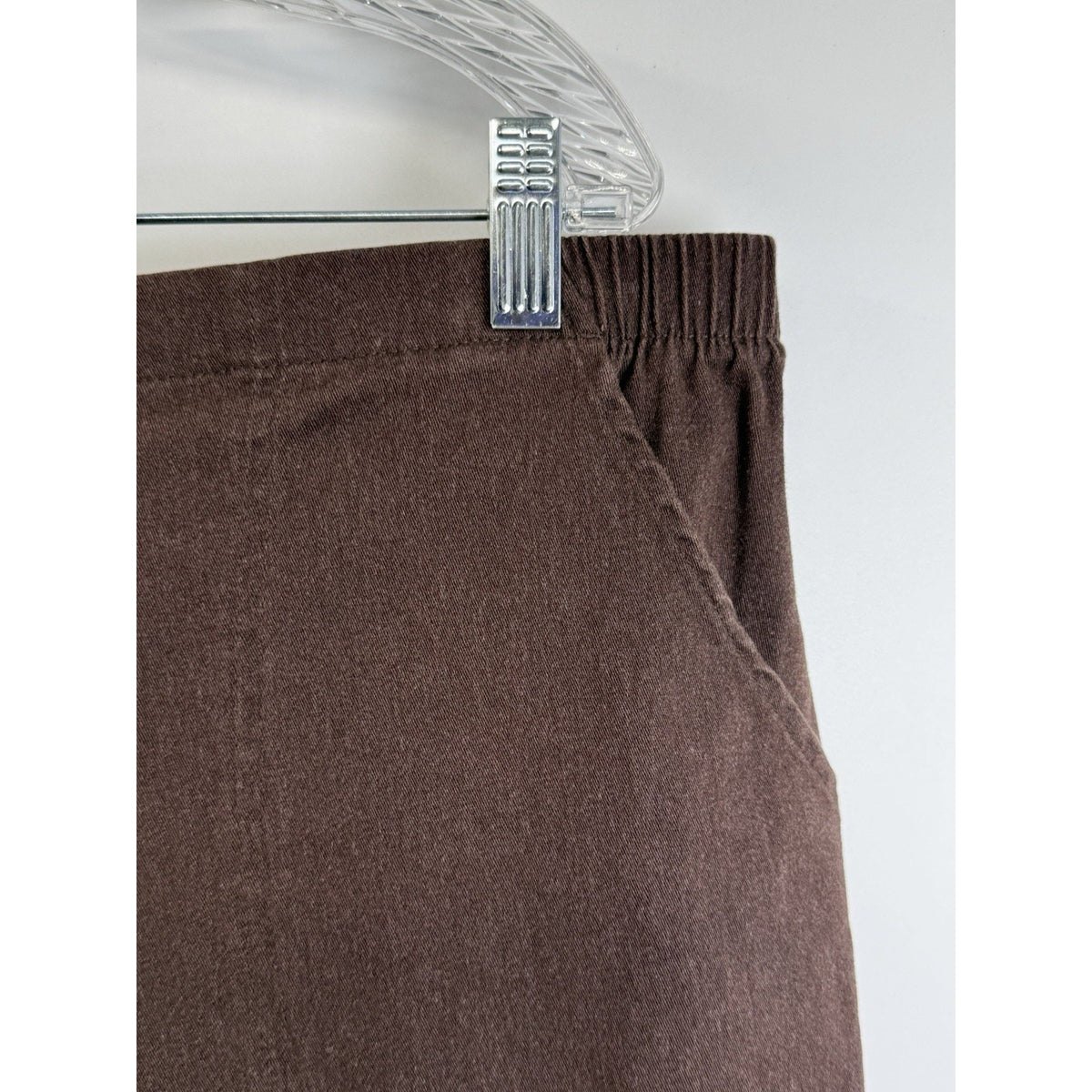 Just My Size Elastic Waist Pull-On Cotton Stretch Pants 2X Brown