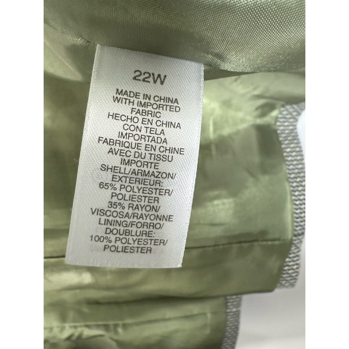 Liz Claiborne Blazer Jacket 22W Green Black Heavyweight Structured No Stretch