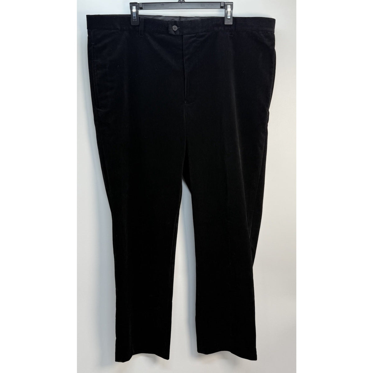 Paul Solari Men’s Black Corduroy Dress Pants 40x32 Modern Fit Rayon Blend