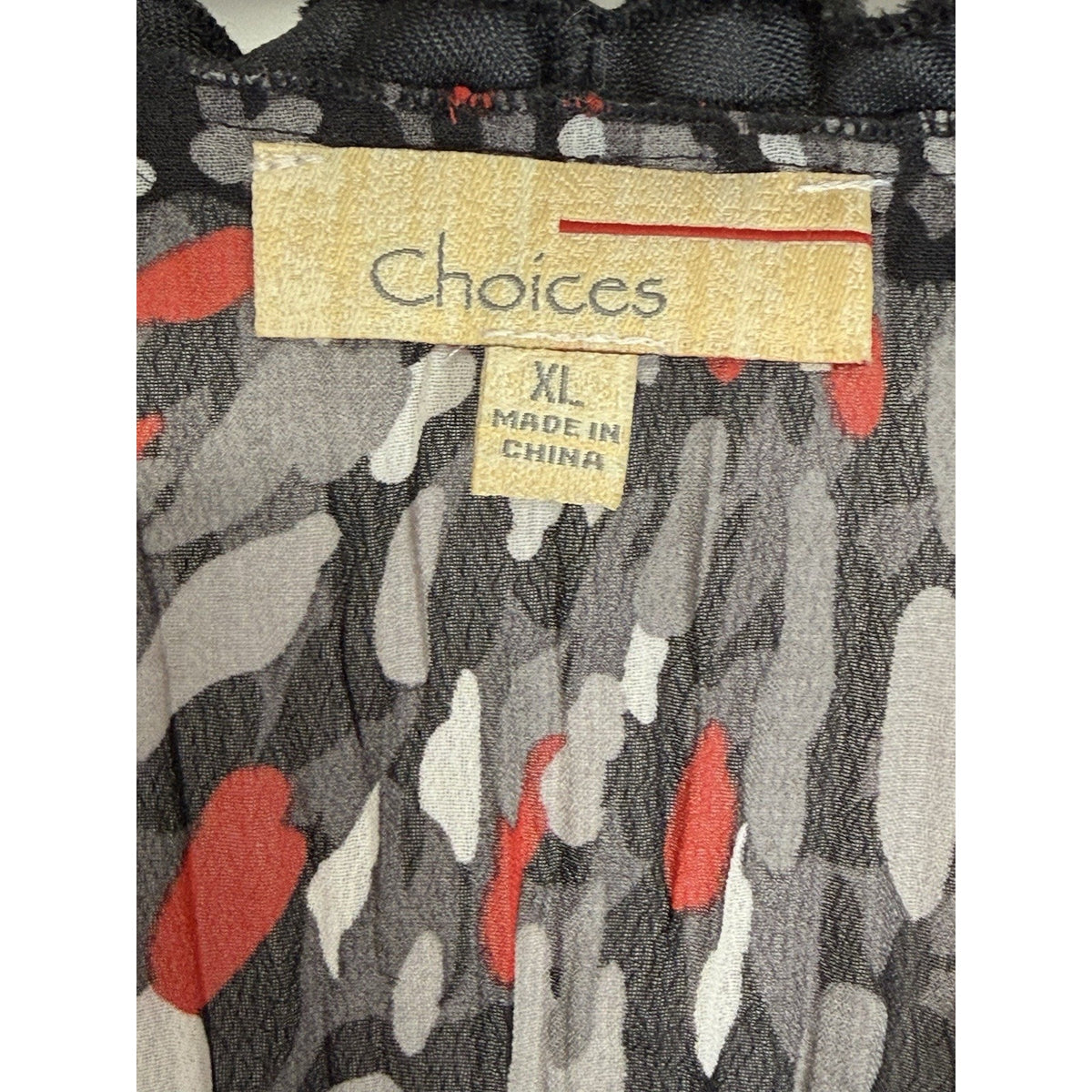 Choices Sheer Ruffle Blouse XL Black Red Beaded Sequin Trim Whimsigoth Fairy Top