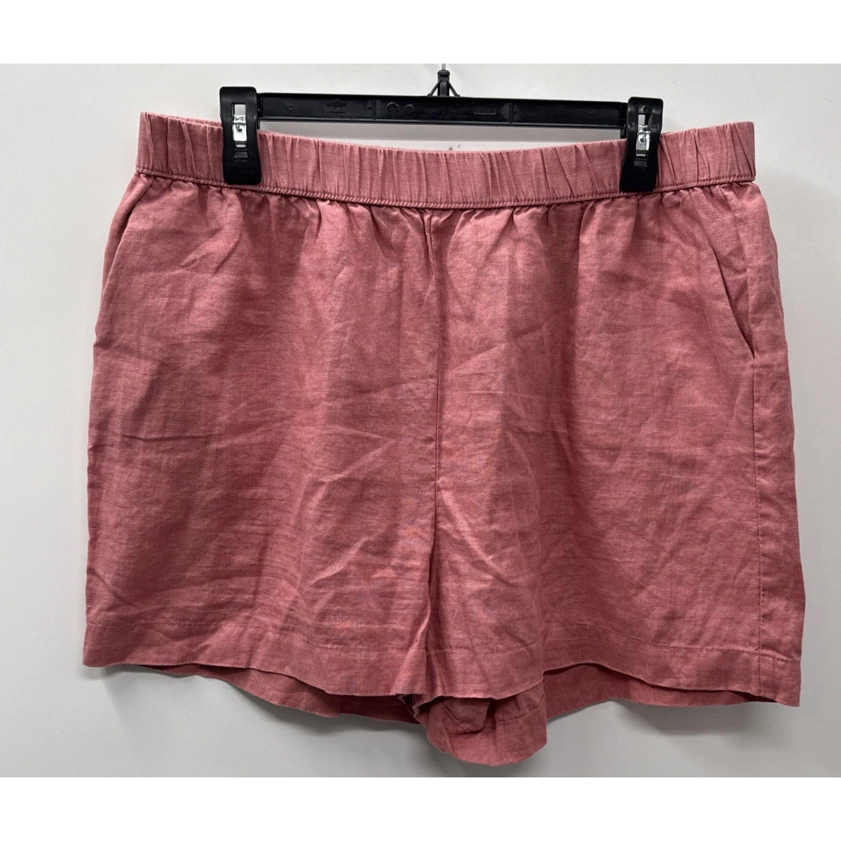 Philosophy 100% Linen Pull On Shorts Womens XL Pink Elastic Waist Casual Summer