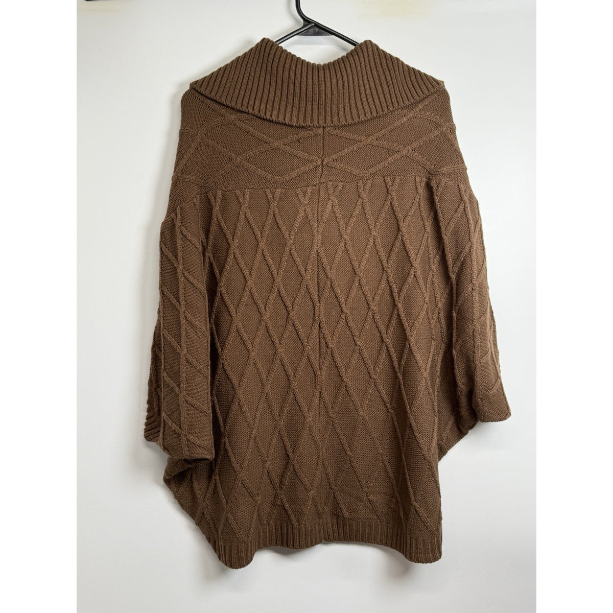 NWT St. John's Bay Women’s Size L Brown Button Sweater Poncho/Shawl